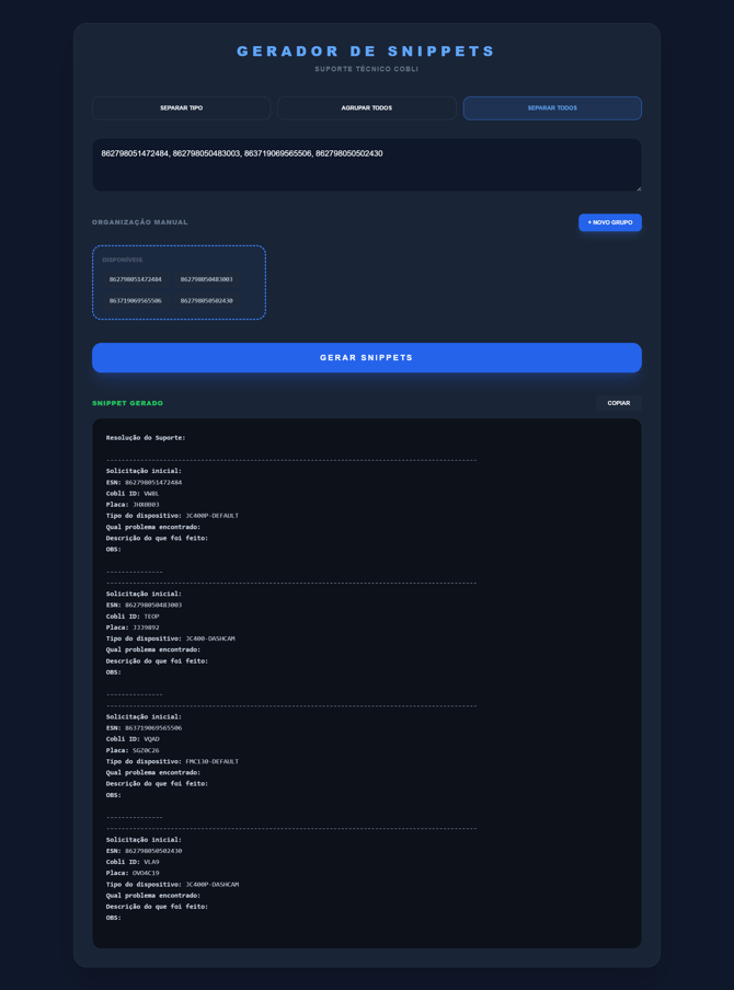 snippets separados